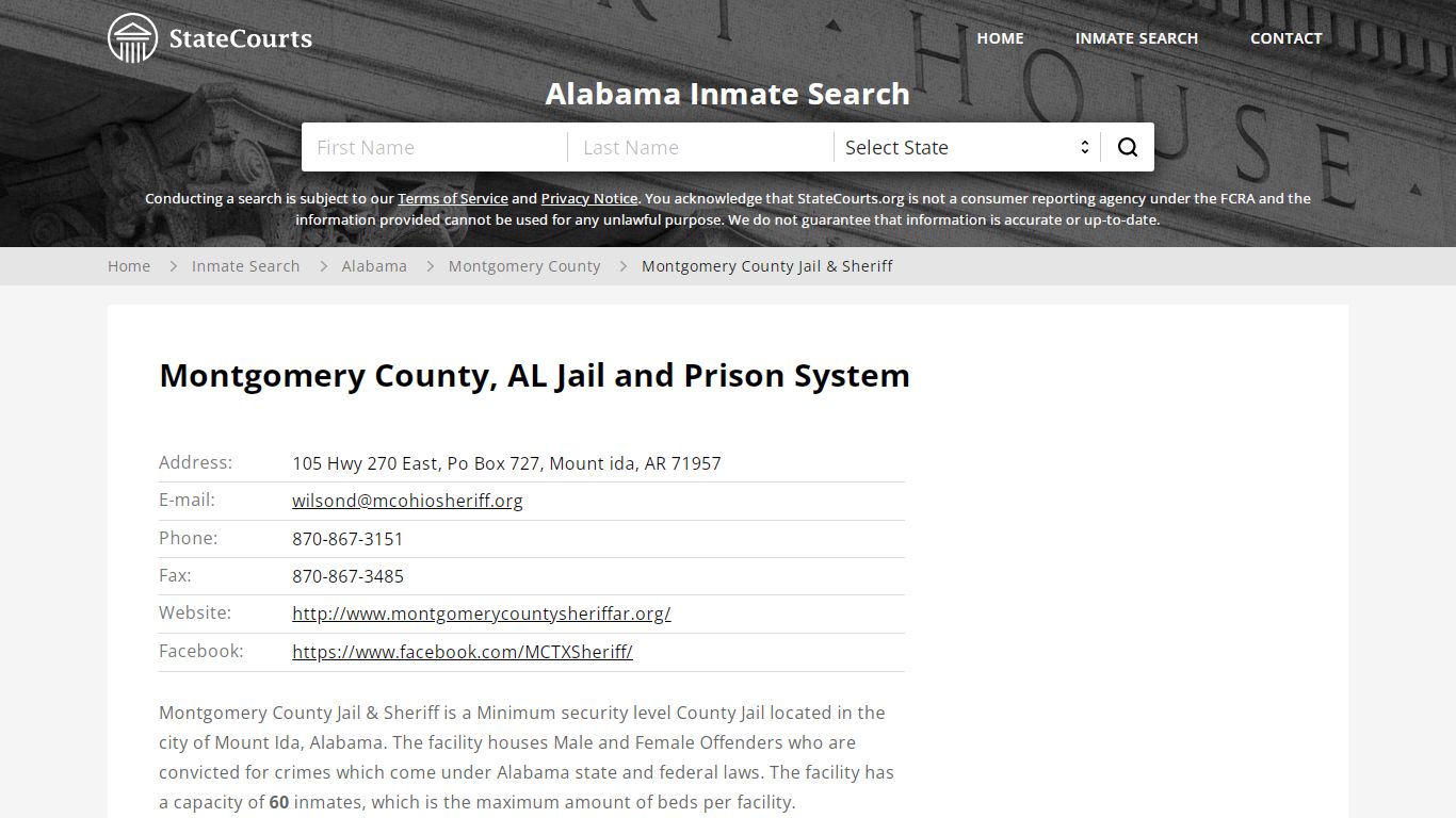 Montgomery County Jail & Sheriff Inmate Records Search, Alabama ...