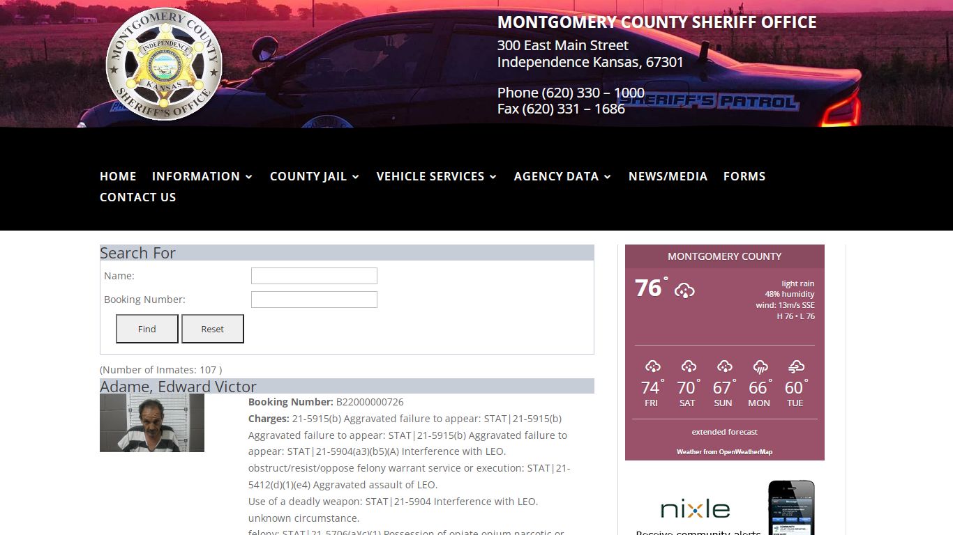 Jail Roster | Montgomery County Sheriff's Office Website